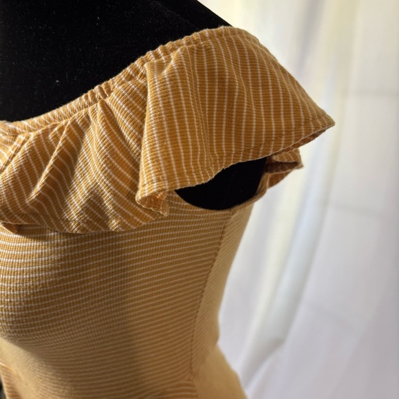 Aeropostale Mustard Yellow Ruffled Off-Shoulder Sundress Size Medium - Picture 4 of 5